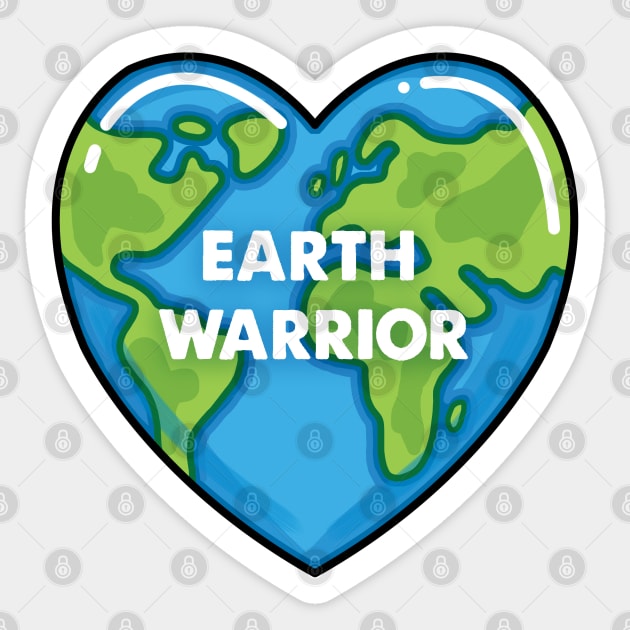 Earth Warrior - Heart Earth Sticker by SuperrSunday